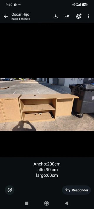 Mesa de oficina o industrial de madera