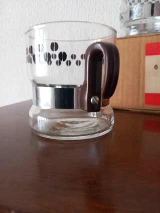 6 Tazas Café Randwyck Vintage Cristal y Metal