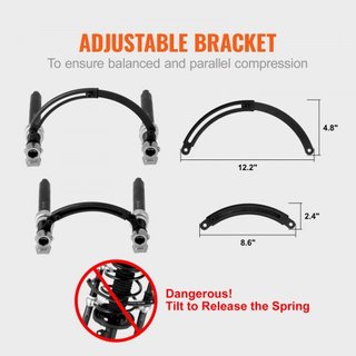 Herramienta Compresora de Resortes de Espiral, 2 pcs Juego de Compresores de Resortes de Estribo Macpherson de Alta Resistencia, Compresor de Resortes de Estribo de 1200.2 kg con Soporte de Seguri...