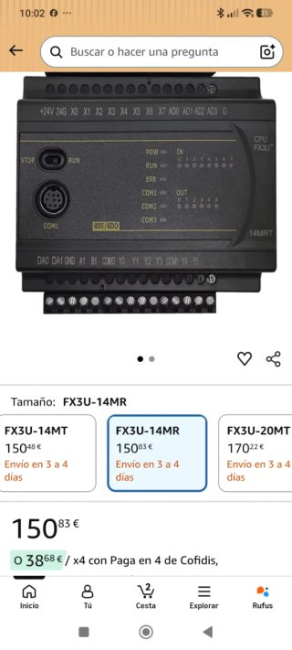 Controlador Lógico FX3U 64MR