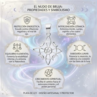 Nudo de Bruja Plata de Ley Lunas y Estrellas