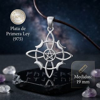 Nudo de Bruja Plata de Ley Lunas y Estrellas
