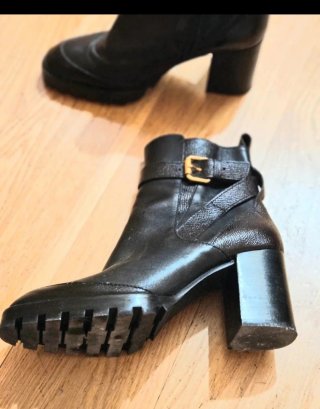 Botines Uterque Piel Negra Talla 38
