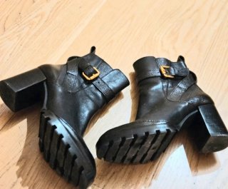 Botines Uterque Piel Negra Talla 38