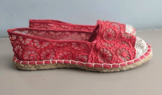 Alpargatas FOR US rojas y blancas talla 36