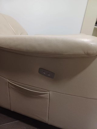 Sillón relax eléctrico piel beige