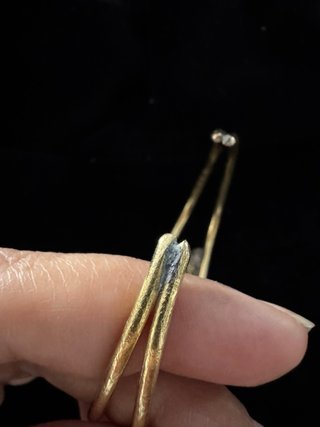 Brazalete Vintage Latón Azul y Dorado