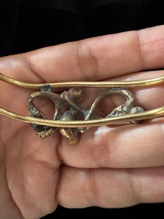Brazalete Vintage Latón Azul y Dorado