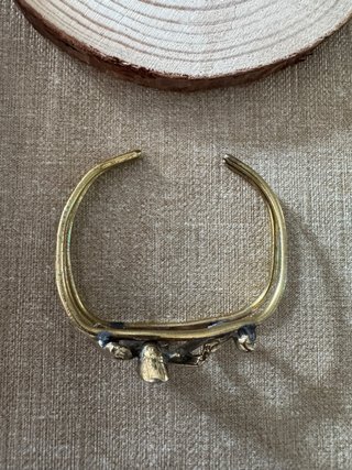 Brazalete Vintage Latón Azul y Dorado
