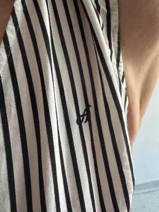 Blusa cruzada de rayas para mujer