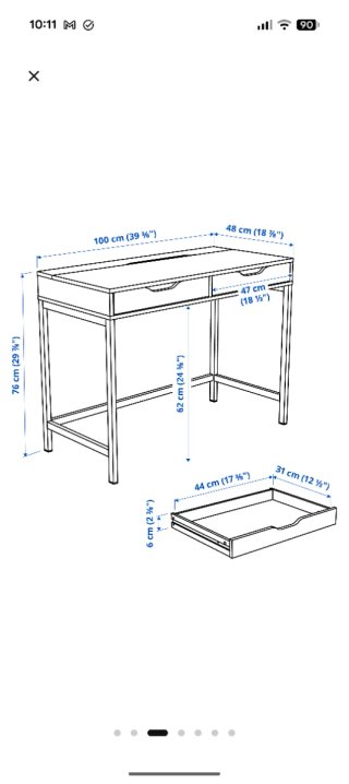 Escritorio IKEA Alex 100x48 cm