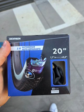 Camera d'aria bici Decathlon 20 auto-riparante X 2