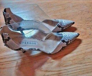 Zapatos Uterque Piel Beige/Negro