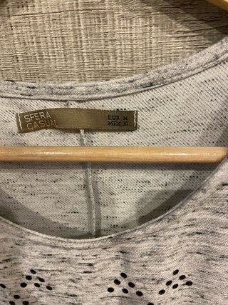 Vestido de punto gris mujer