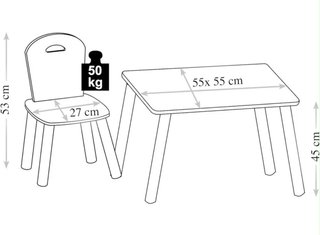 Mesa y 2 sillas infantiles Llama
