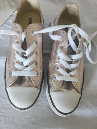 Zapatillas Converse All Star Doradas y Rosas