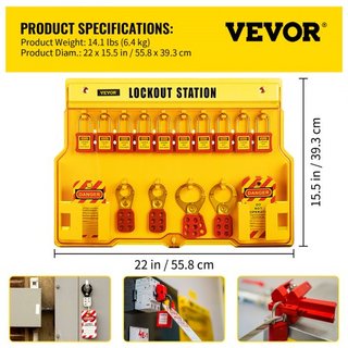 58 PCS Kits de Bloqueo y Etiquetado, Kit de Seguridad Eléctrica Loto Incluye Candados, Estación de Bloqueo, Hasp, Etiquetas y Bridas, Herramientas de Seguridad de Bloqueo y Etiquetado para Industr...