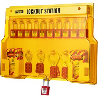 58 PCS Kits de Bloqueo y Etiquetado, Kit de Seguridad Eléctrica Loto Incluye Candados, Estación de Bloqueo, Hasp, Etiquetas y Bridas, Herramientas de Seguridad de Bloqueo y Etiquetado para Industr...