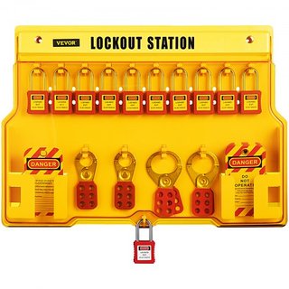 58 PCS Kits de Bloqueo y Etiquetado, Kit de Seguridad Eléctrica Loto Incluye Candados, Estación de Bloqueo, Hasp, Etiquetas y Bridas, Herramientas de Seguridad de Bloqueo y Etiquetado para Industr...