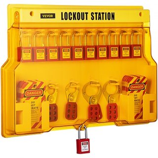 58 PCS Kits de Bloqueo y Etiquetado, Kit de Seguridad Eléctrica Loto Incluye Candados, Estación de Bloqueo, Hasp, Etiquetas y Bridas, Herramientas de Seguridad de Bloqueo y Etiquetado para Industr...