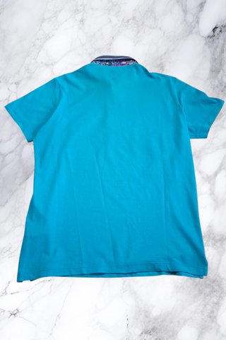 Polo Etro Uomo XL Cotone Blu Petrolio
