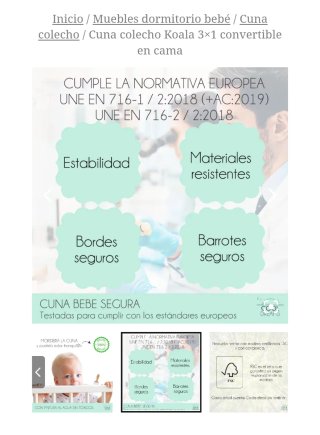 Cuna colecho bebé madera y blanca