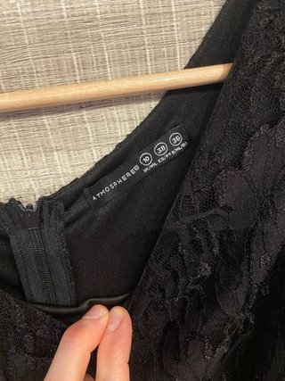 Vestido de fiesta negro encaje mujer