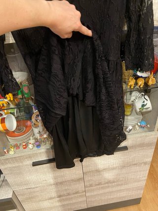 Vestido de fiesta negro encaje mujer