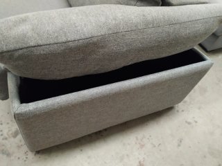 Sofá cama de tela gris