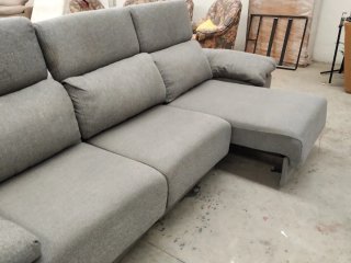 Sofá cama de tela gris