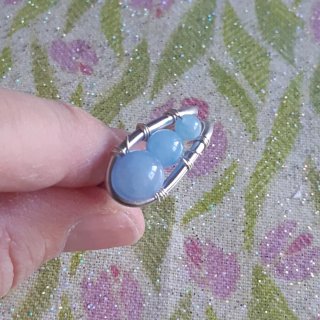 Anello acquamarina con perle