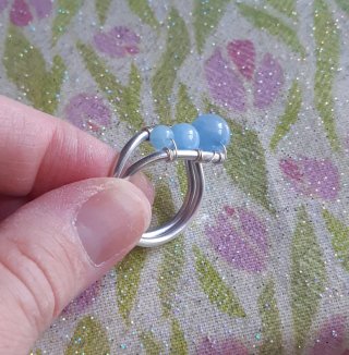 Anello acquamarina con perle