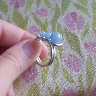 Anello acquamarina con perle