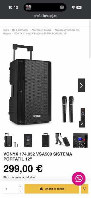 Altavoz VONYX 174.052 VSA500 Portátil 12