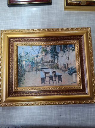 Litografia su tela con cornice in legno