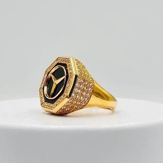SELLO OCTOGONO MERCEDES, Esmaltado. Oro 18k.