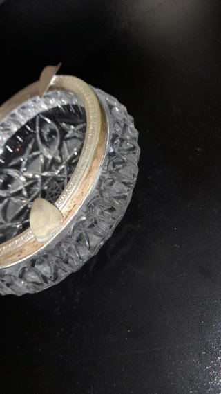 Posacenere vintage cristallo e metallo