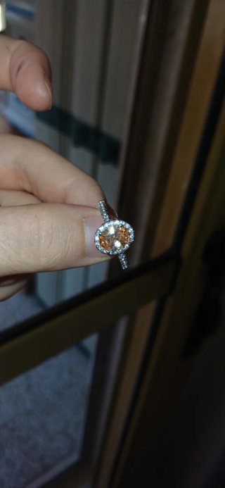 Anello oro 18k vintage con pietra arancione