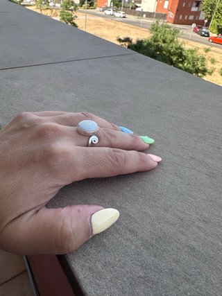 Anillo Plata Ley Piedra Luna Ajustable