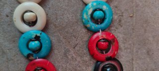 Collar boho étnico hueso multicolor vintage