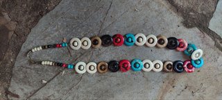 Collar boho étnico hueso multicolor vintage