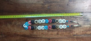 Collar boho étnico hueso multicolor vintage