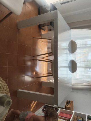 Mesa de comedor blanca pintada RECOGER HOY!!!!