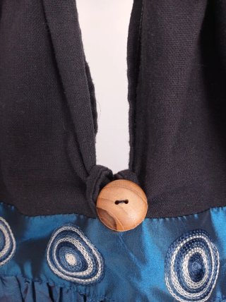 Bolso hippie azul y negro
