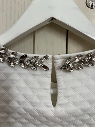 Camiseta Zara Blanca con Pedrería Talla XS