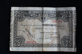 Billete 25 Pesetas Banco de Bilbao 1937