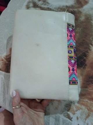 Bolso de mano o de colgar beige y multicolor