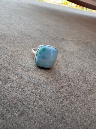 Anillo Plata Ley Larimar Ajustable
