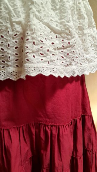 Gonna lunga + top cotone bianco