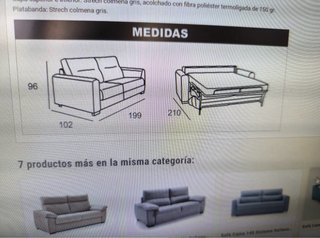 Sofá Cama Gris Tela